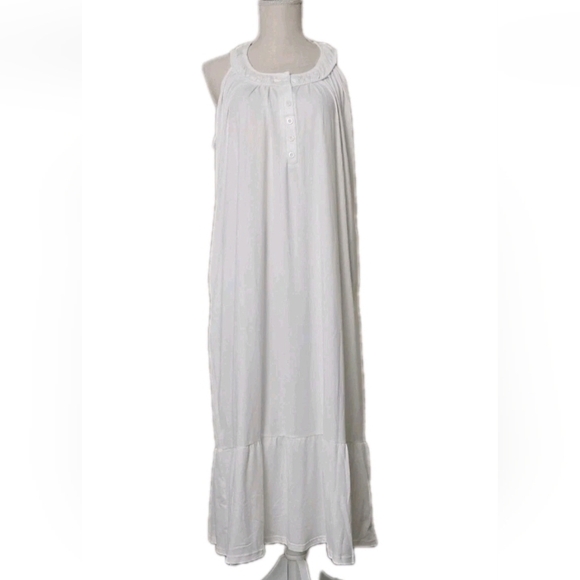 Ekouaer Other - Share Ekouaer Sleeveless Nightgown White with Pockets Soft Knit Sleeveless XL
